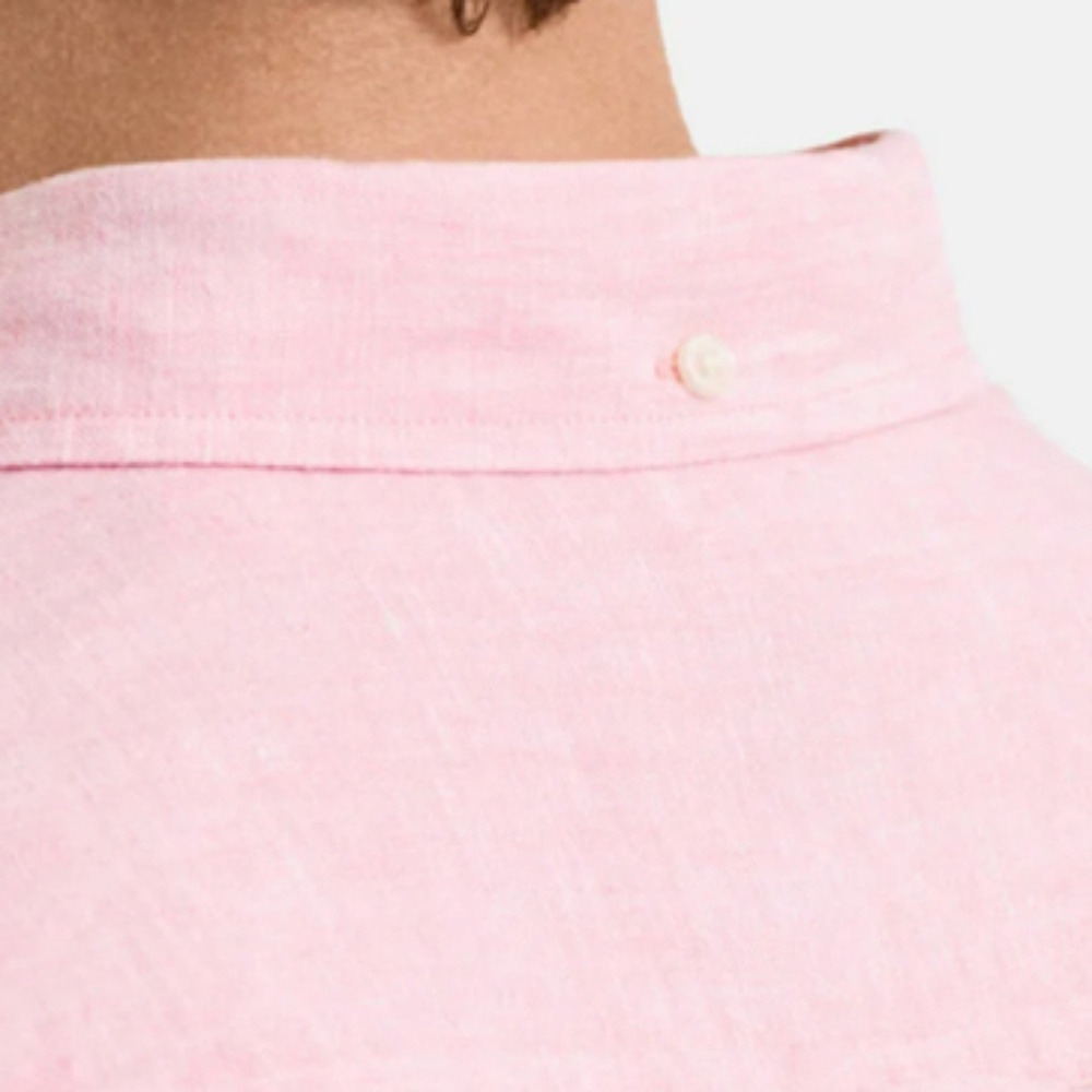 RESORTWEAR🔥 GANT PINK 100% LINEN BUTTON DOWN - Picture 3 of 16